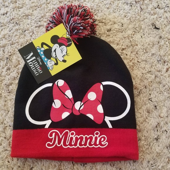 minnie mouse pom pom hat